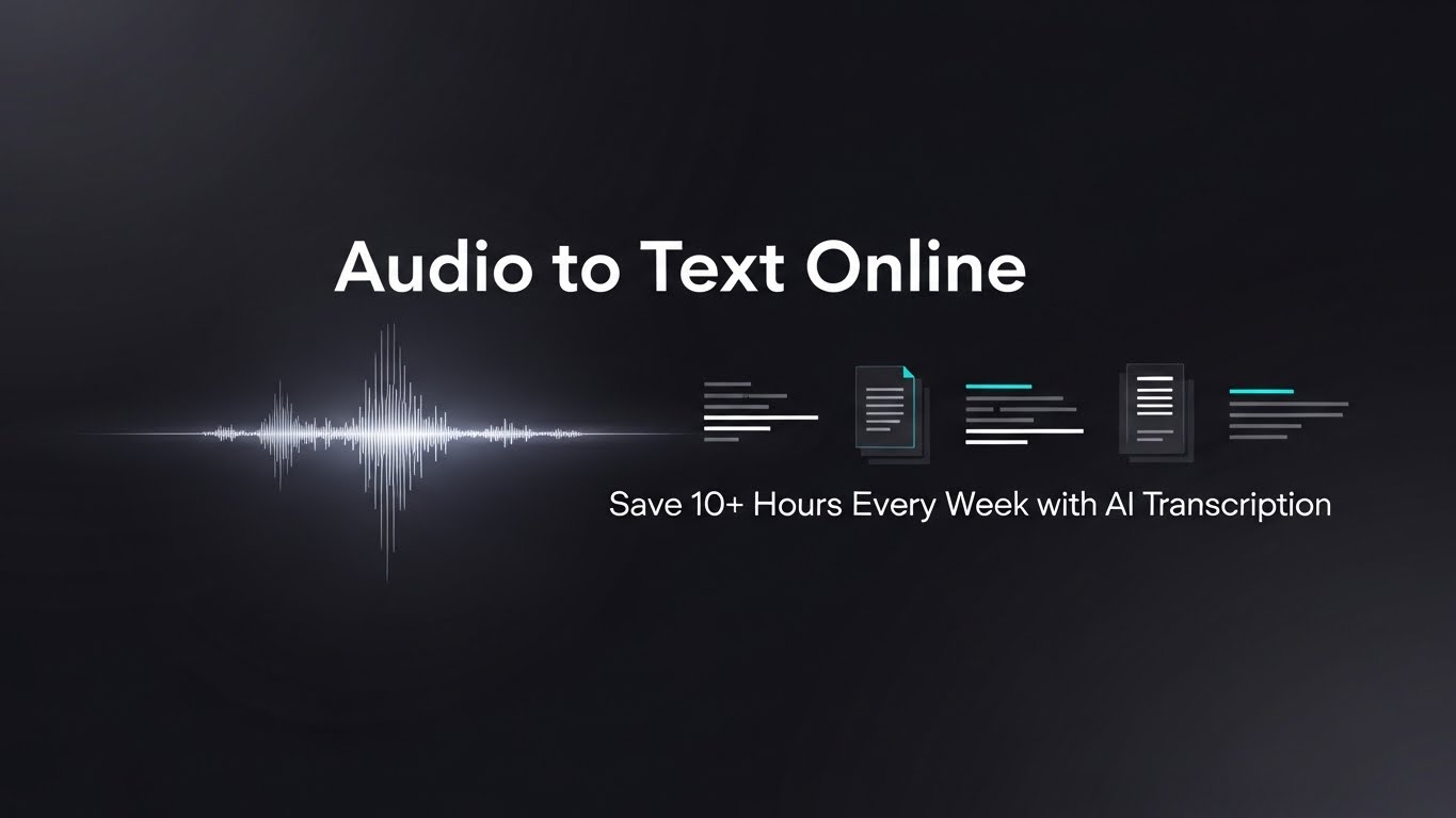 Audio to Text Online: Save 10+ Hours Weekly with AI