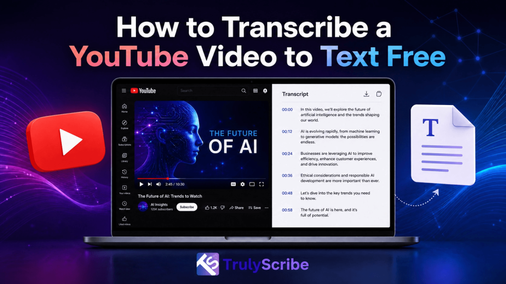 How to Transcribe a YouTube Video to Text Free
